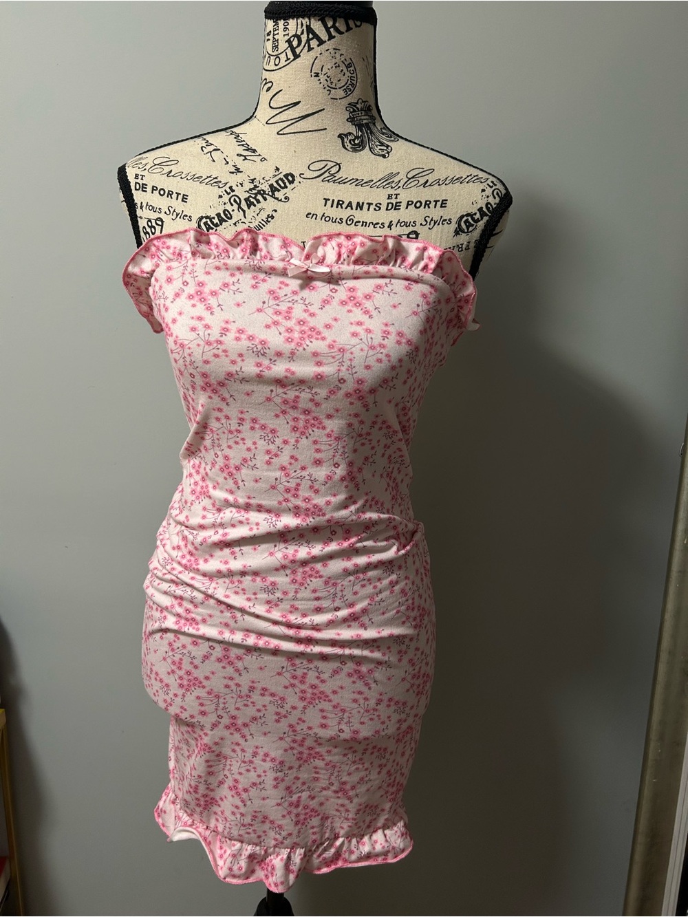 SHEIN pink strapless mini dress